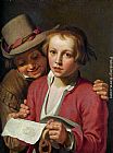 Two Boys Singing from Sheet of Paper by Abraham Bloemaert